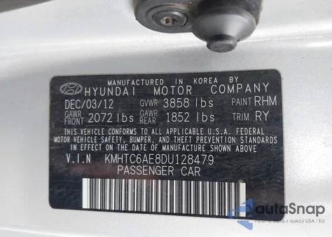 2013 Hyundai Veloster Turbo W/Blue from USA, damaged, VIN KMHTC6AE8DU128479